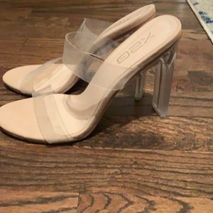Clear strap heels